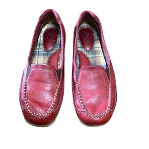 Born Red Leather Slip-on Loafer Flats Size 7 Medium